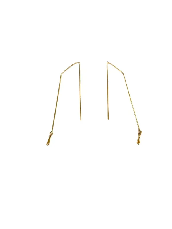 Rebecca Minkoff Earring- Gold drop earrings sold by Charming Charlie