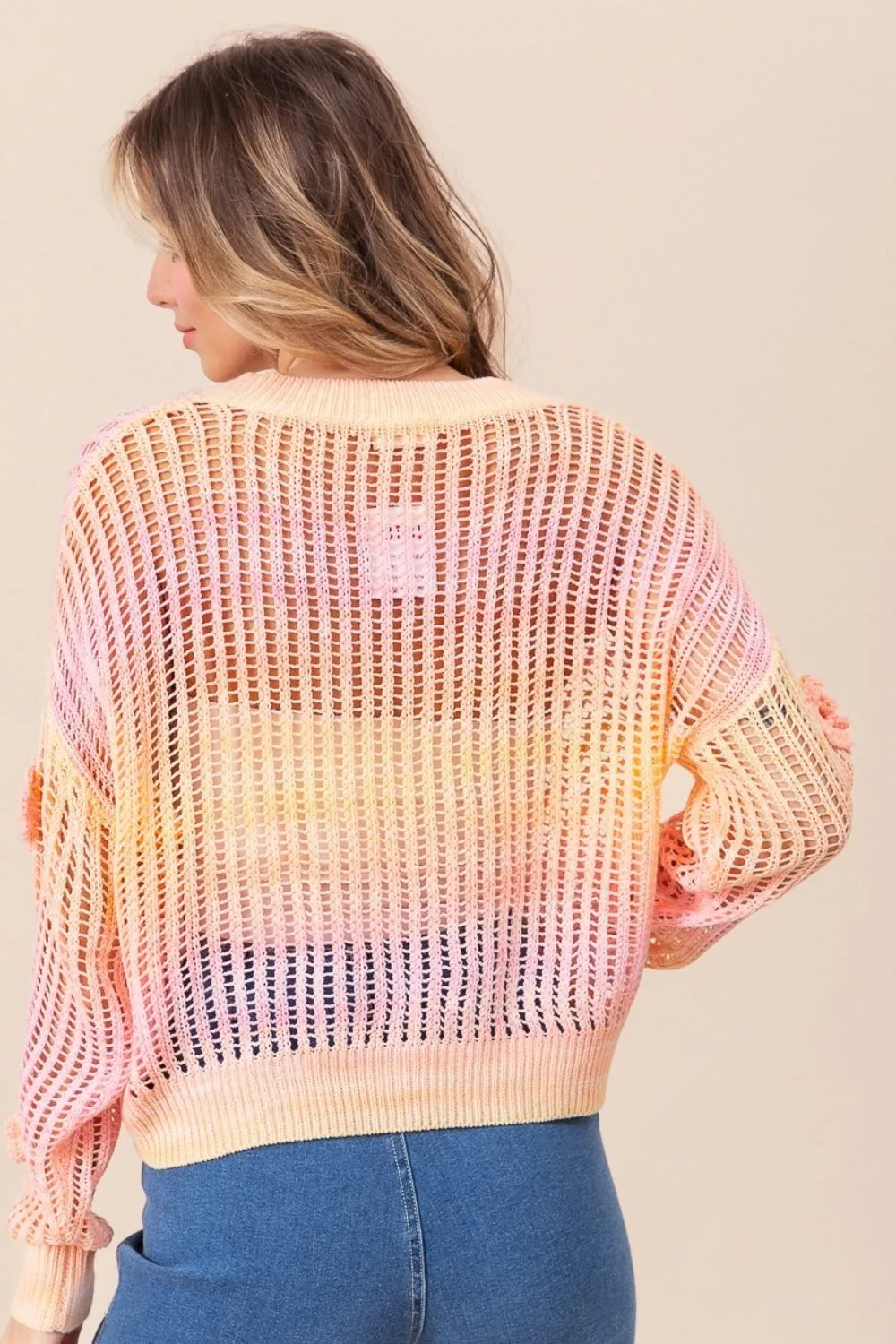 BiBi Ombre Crochet Flower Knit Top sold by Charming Charlie product image thumbnail 2