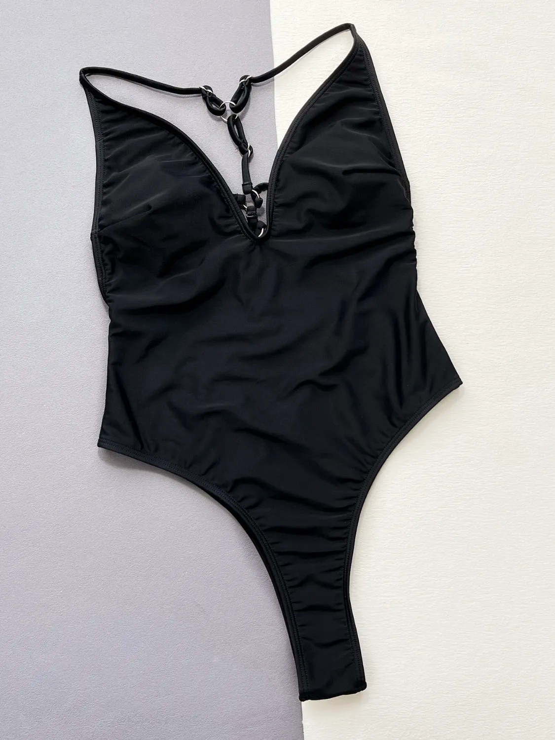 Cutout Plunge Spaghetti Strap One-Piece Swimwear sold by Charming Charlie product image thumbnail 3