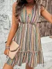 Tied Frill Printed Surplice Sleeveless Mini Dress sold by Charming Charlie