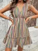 Tied Frill Printed Surplice Sleeveless Mini Dress sold by Charming Charlie