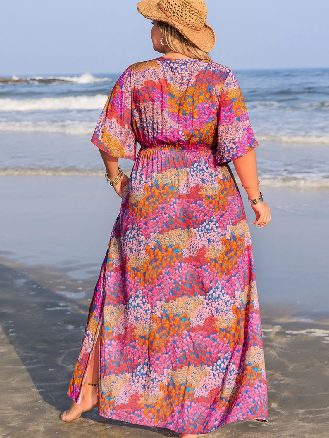 Plus Size Slit Printed Half Sleeve Dress sold by Charming Charlie product image thumbnail 2