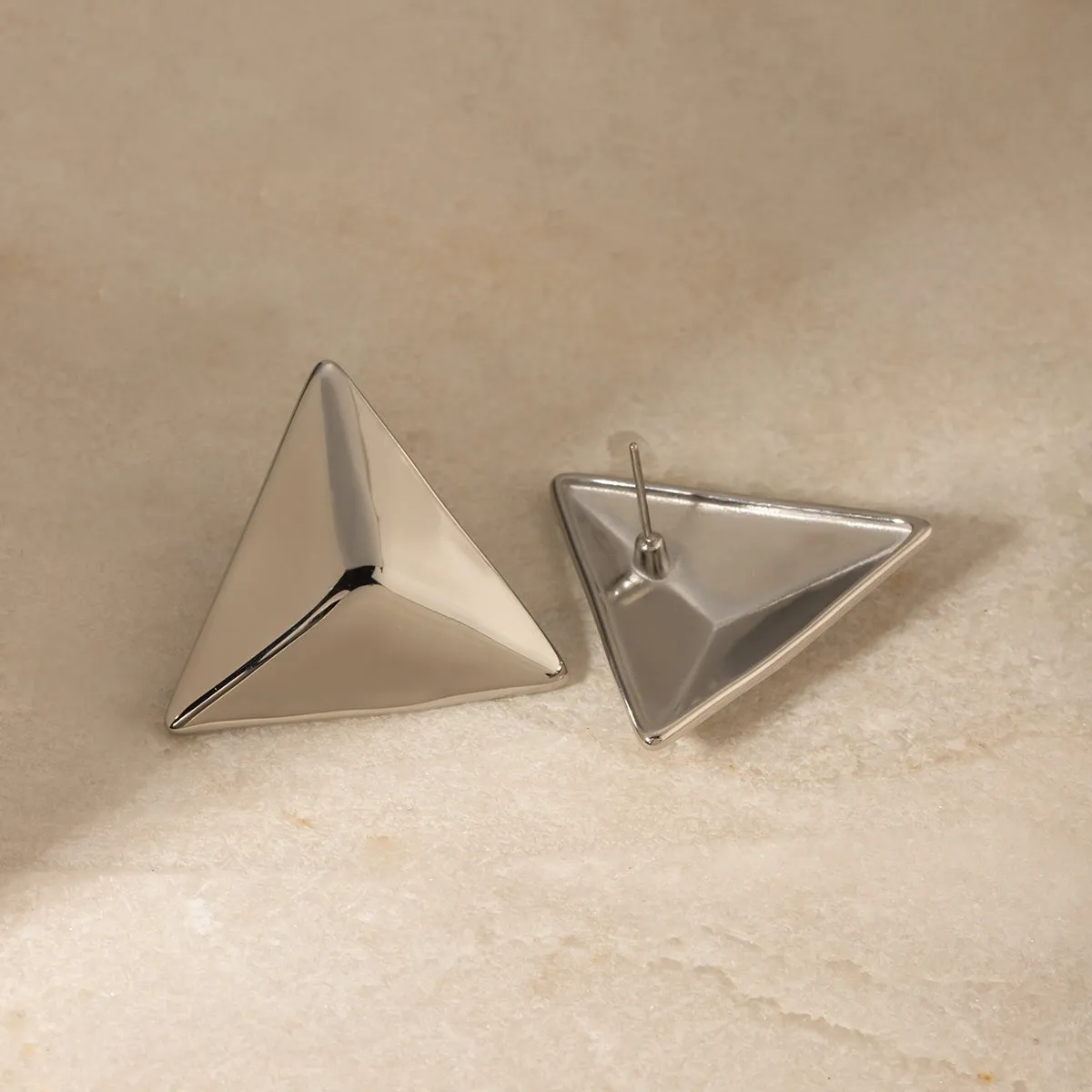 Stainless Steel 3D Triangle Earrings sold by Charming Charlie product image thumbnail 4