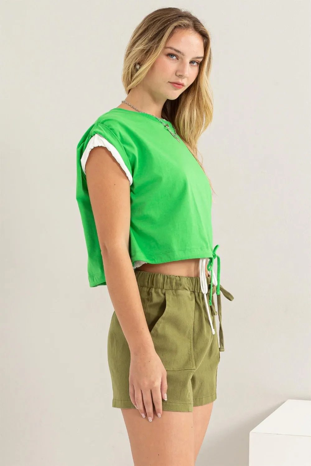 HYFVE Drawstring Hem Crop Top sold by Charming Charlie product image thumbnail 3