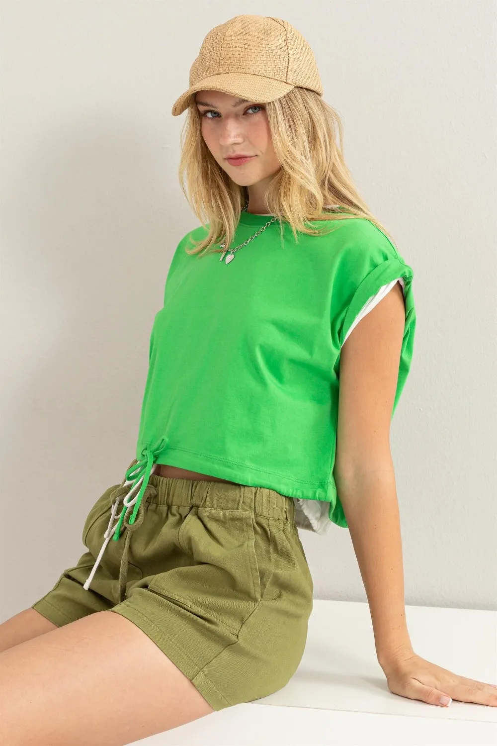 HYFVE Drawstring Hem Crop Top sold by Charming Charlie product image thumbnail 4