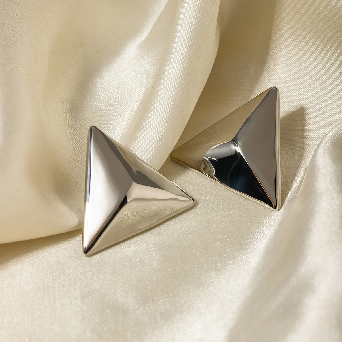Stainless Steel 3D Triangle Earrings sold by Charming Charlie product image thumbnail 3
