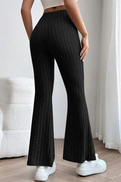 Basic Bae Full Size Ribbed High Waist Flare Pants sold by Charming Charlie product image thumbnail 2