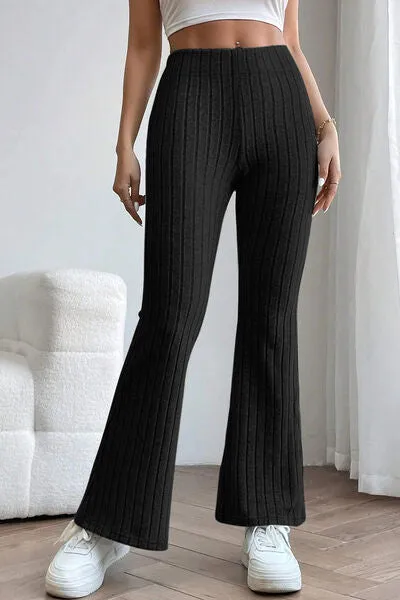 Basic Bae Full Size Ribbed High Waist Flare Pants sold by Charming Charlie