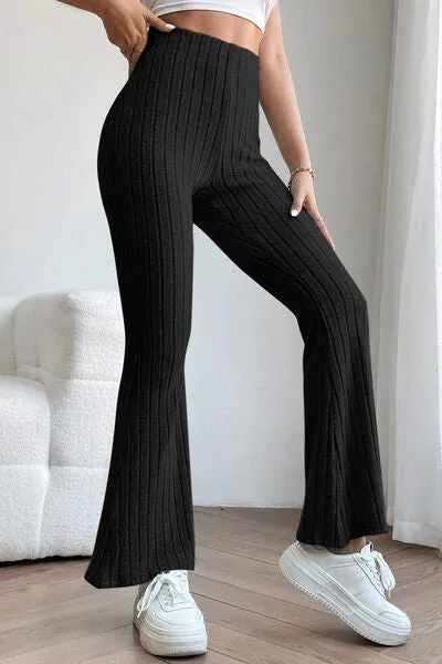 Basic Bae Full Size Ribbed High Waist Flare Pants sold by Charming Charlie product image thumbnail 4