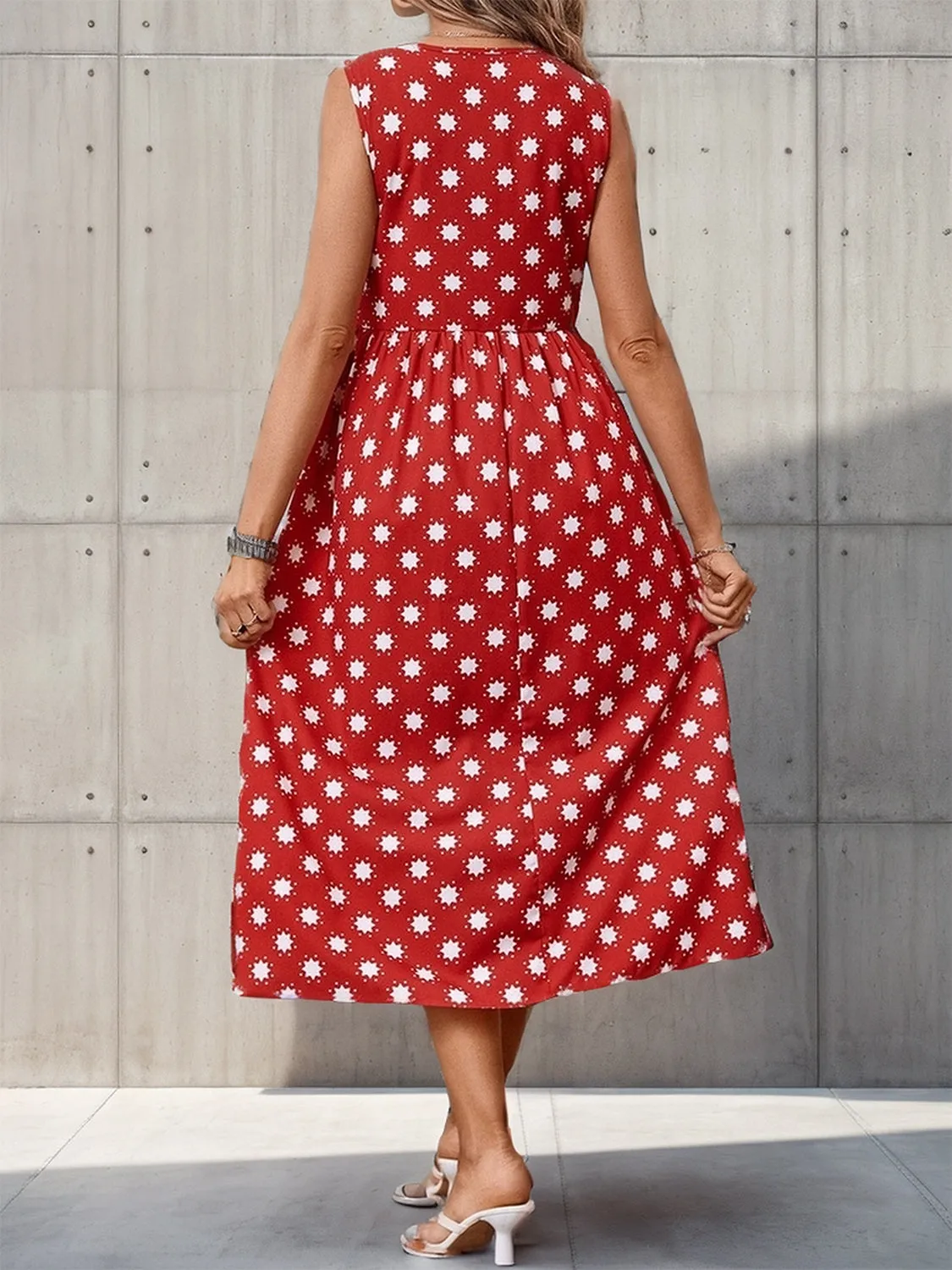 Printed V-Neck Sleeveless Midi Dress sold by Charming Charlie product image thumbnail 2