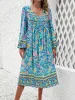 Tassel Tied Printed Long Sleeve Dress sold by Charming Charlie