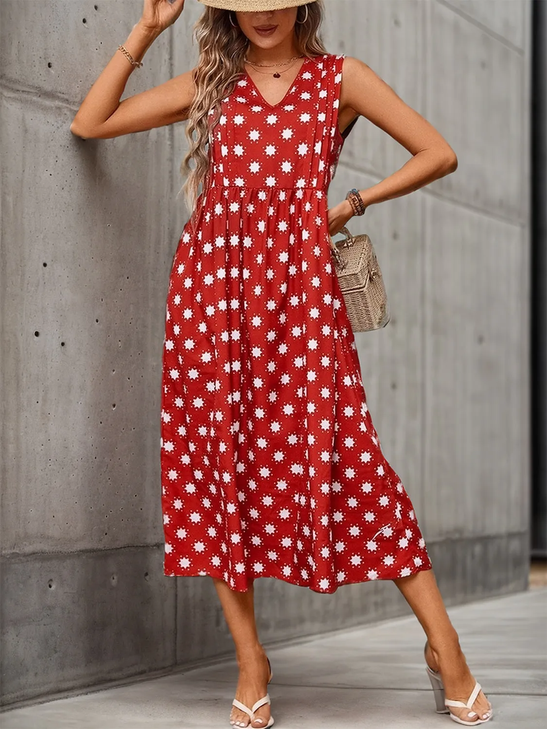 Printed V-Neck Sleeveless Midi Dress sold by Charming Charlie product image thumbnail 3