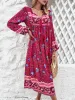 Tassel Tied Printed Long Sleeve Dress sold by Charming Charlie