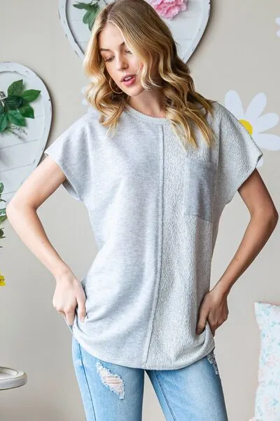 Heimish Full Size Pocketed Round Neck Short Sleeve T-Shirt sold by Charming Charlie product image thumbnail 2