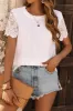 Eyelet Round Neck Short Sleeve T-Shirt sold by Charming Charlie