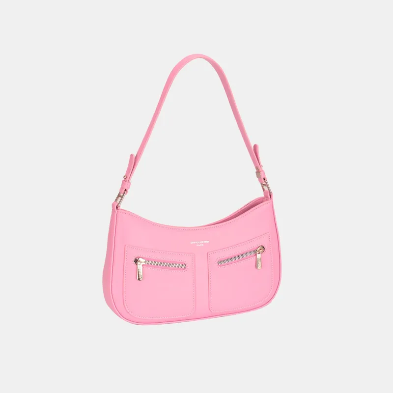 David Jones Front Double Zip Design PU Leather Shoulder Bag sold by Charming Charlie