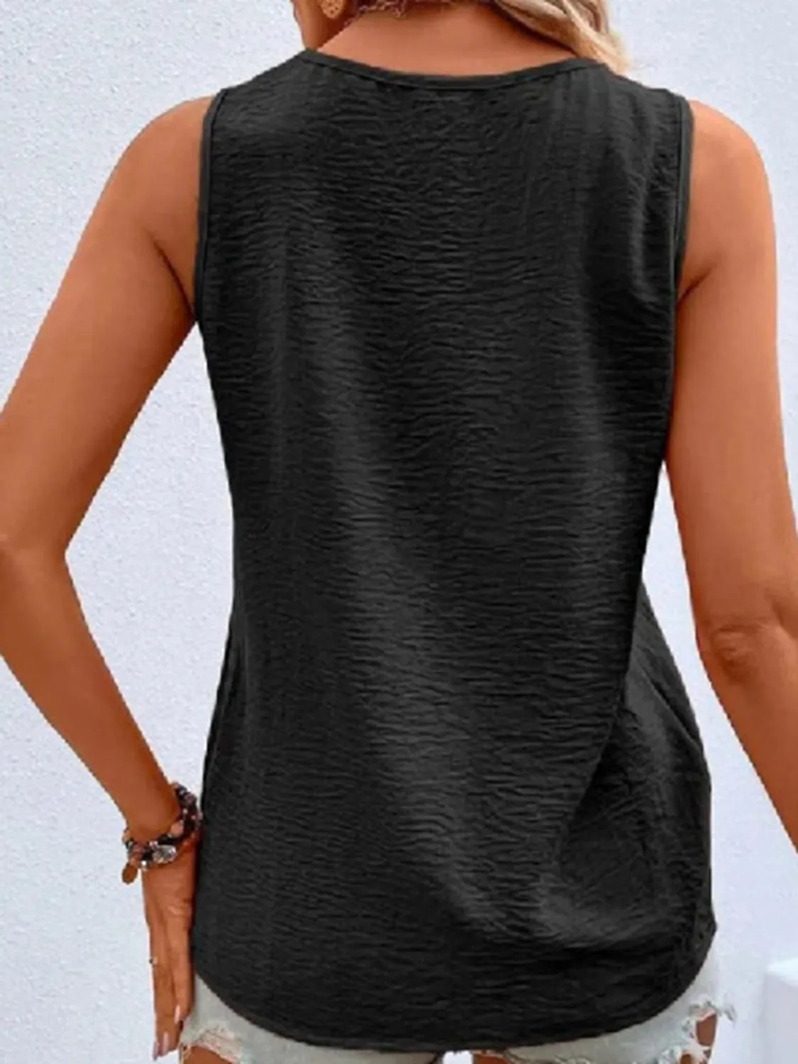Full Size Decorative Button V-Neck Tank sold by Charming Charlie product image thumbnail 2