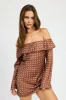 OFF SHOULDER POLKA DOT MINI DRESS sold by Charming Charlie