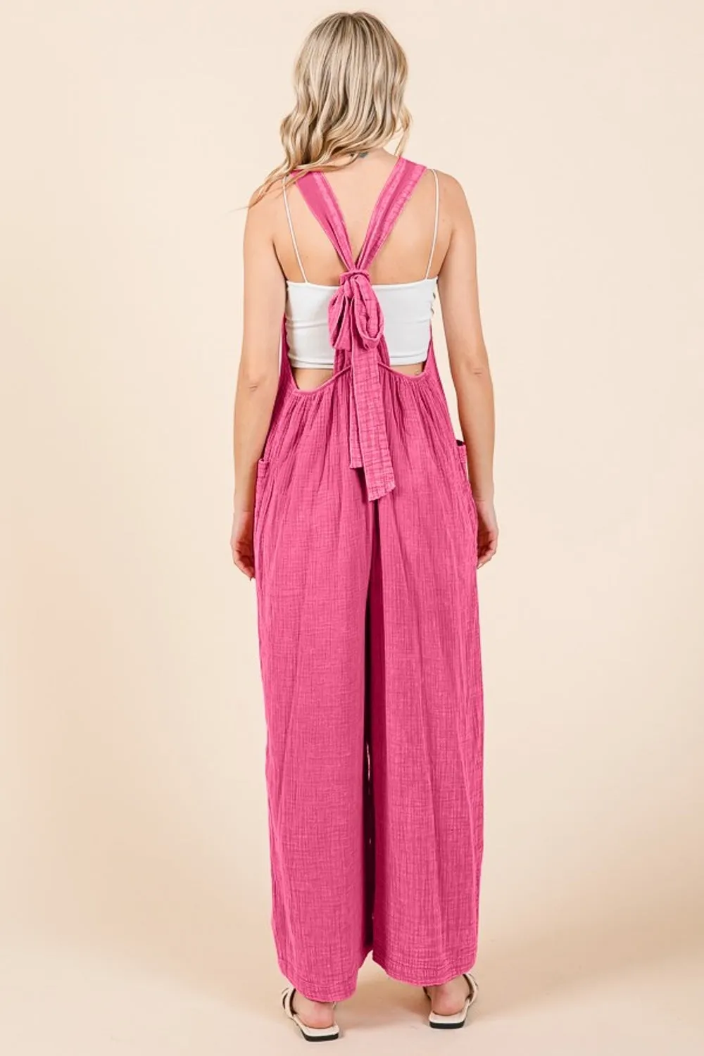 Culture Code Full Size Pocketed Sleeveless Wide Leg Overalls sold by Charming Charlie product image thumbnail 2