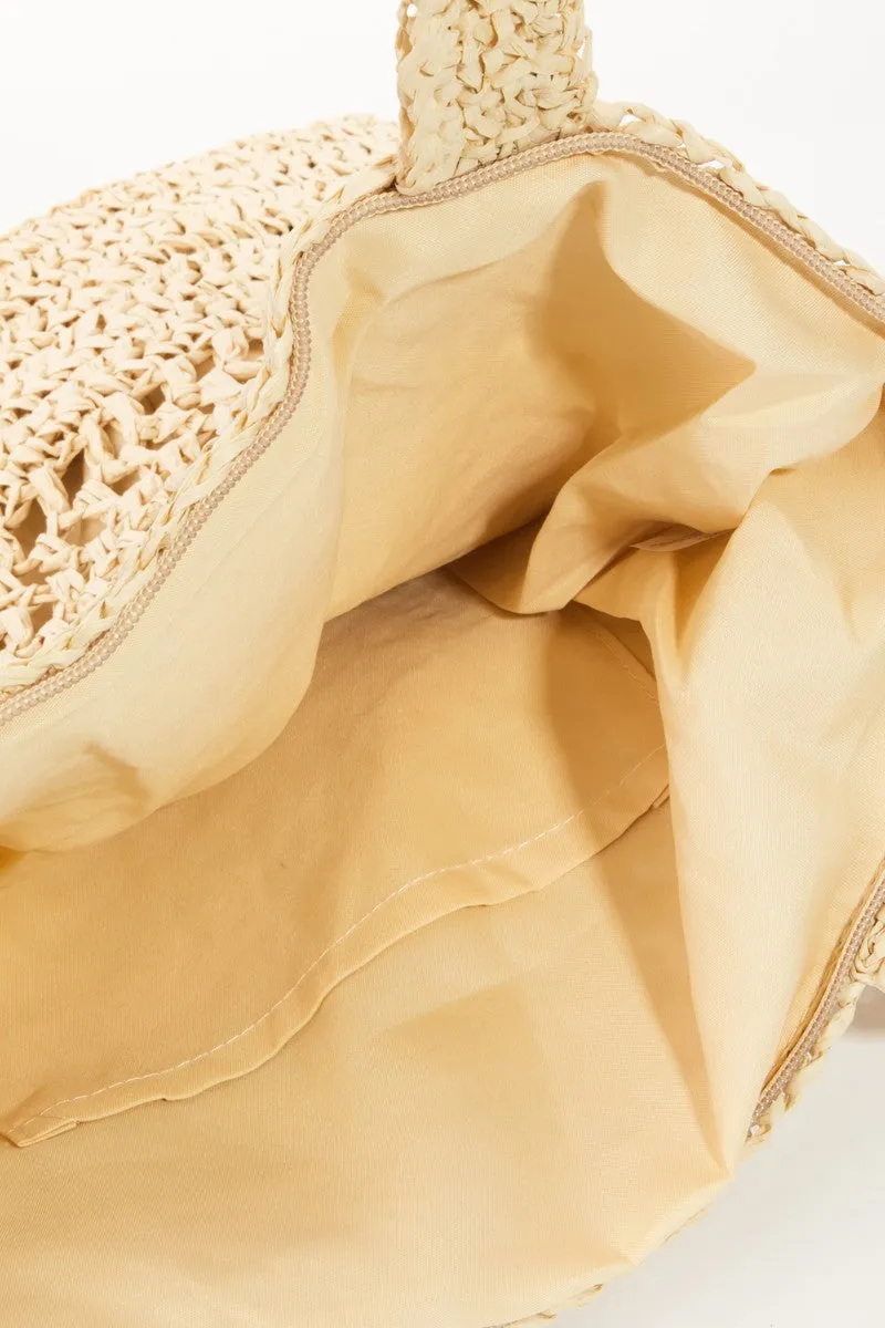 Fame Straw-Paper Crochet Tote Bag sold by Charming Charlie product image thumbnail 2