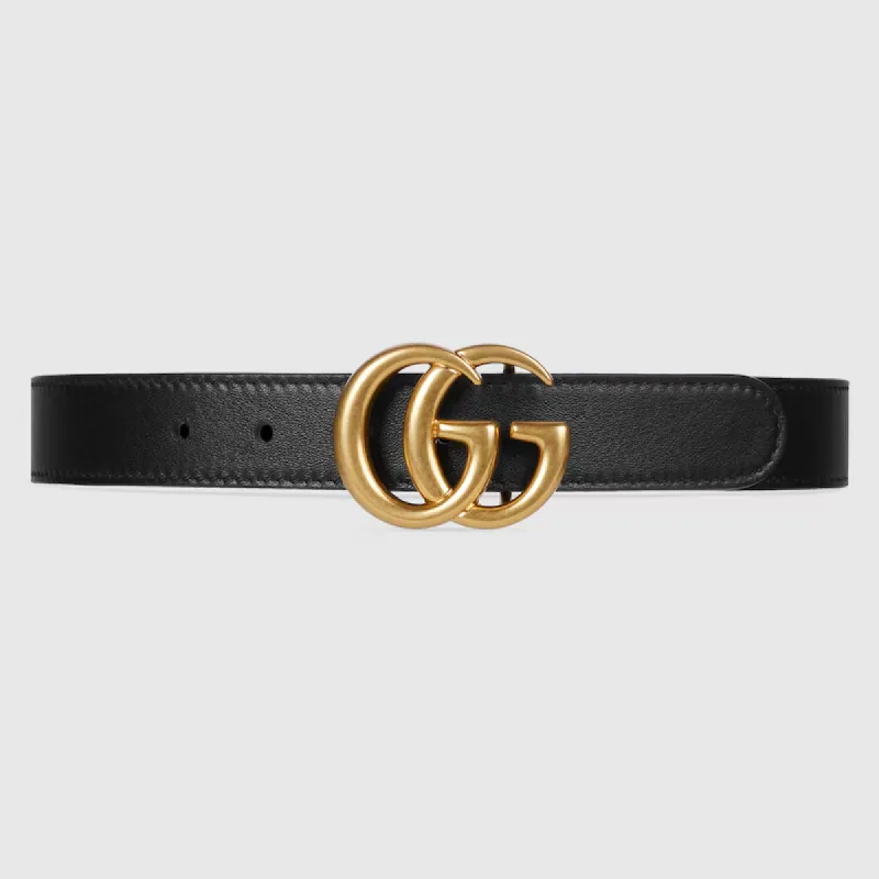 Gucci Belt Black and Gold-GG MRMNT  BLT BLK GLD  75 sold by Charming Charlie