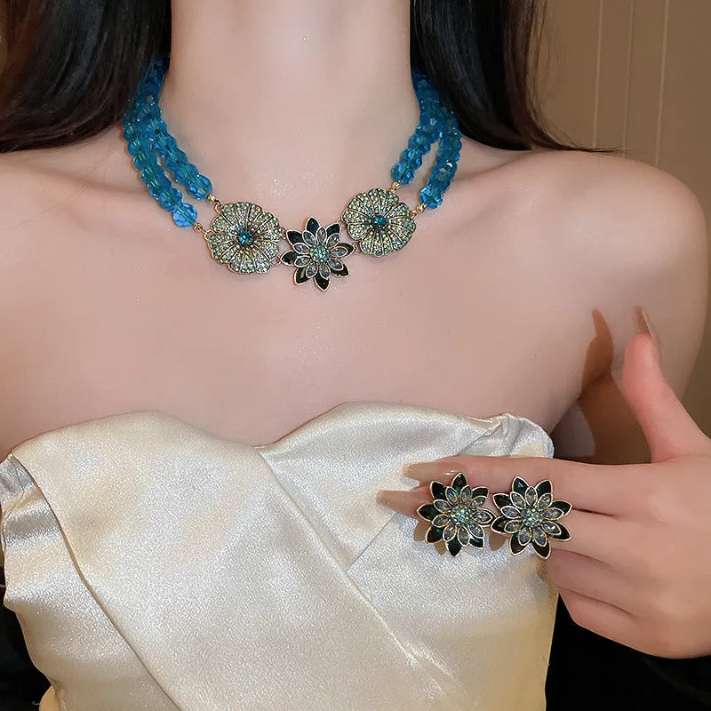 Alloy Rhinestone Flower Stud Earrings sold by Charming Charlie product image thumbnail 4