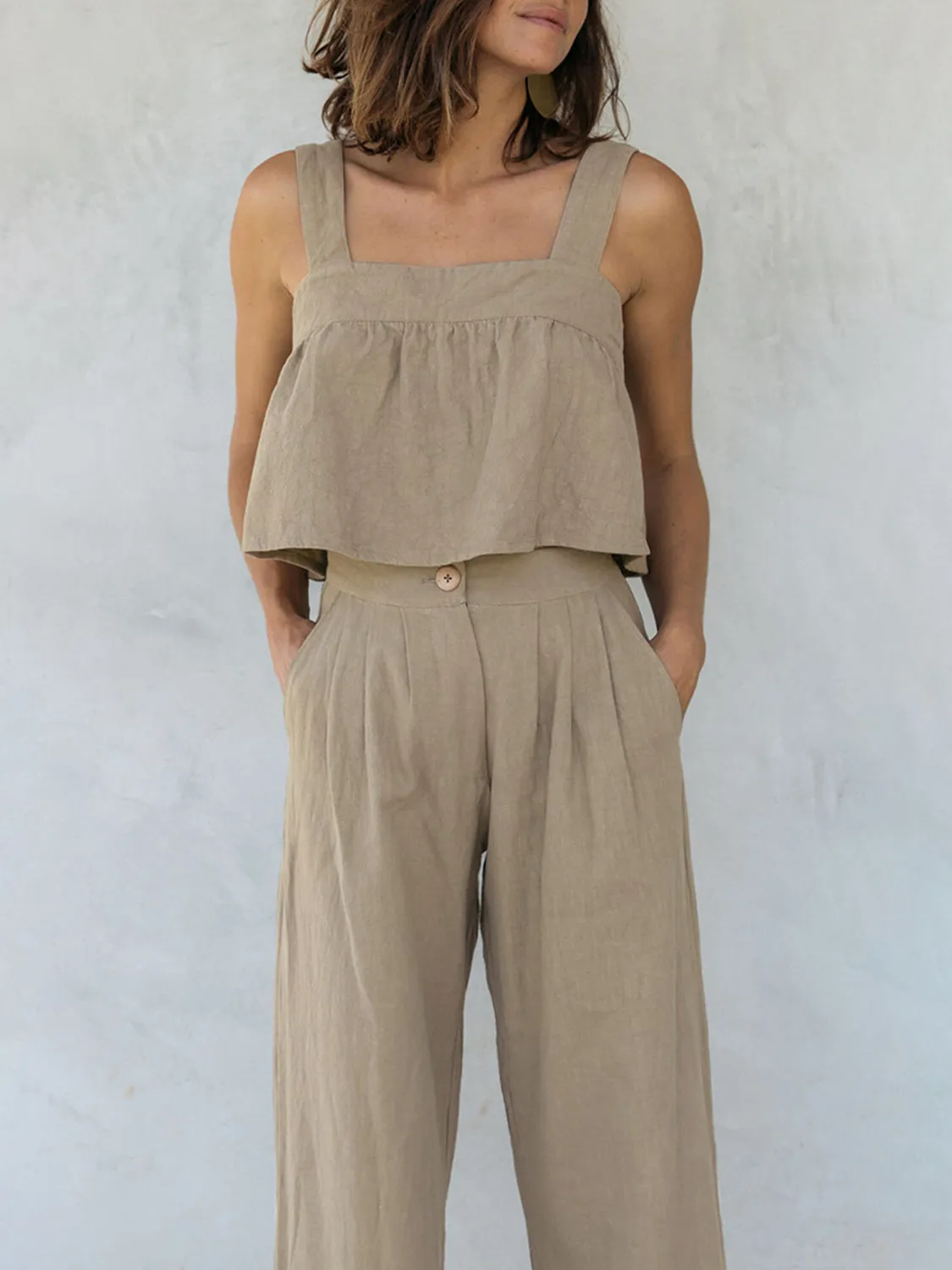Square Neck Wide Strap Top and Pants Set sold by Charming Charlie product image thumbnail 5