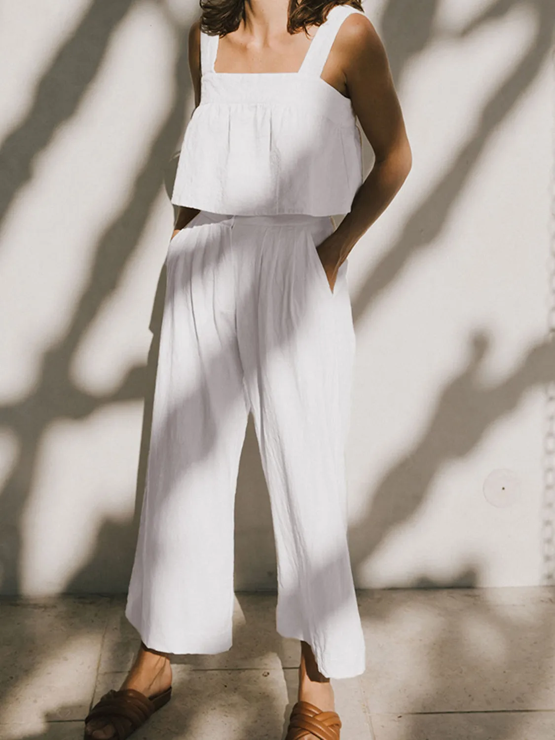 Square Neck Wide Strap Top and Pants Set sold by Charming Charlie product image thumbnail 3