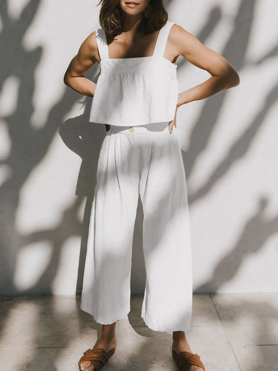 Square Neck Wide Strap Top and Pants Set sold by Charming Charlie product image thumbnail 4