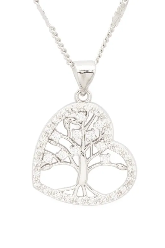 CZ Tree Heart Shape Pendant Necklace sold by Charming Charlie