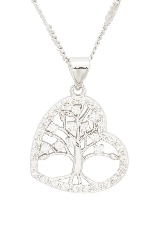 CZ Tree Heart Shape Pendant Necklace sold by Charming Charlie