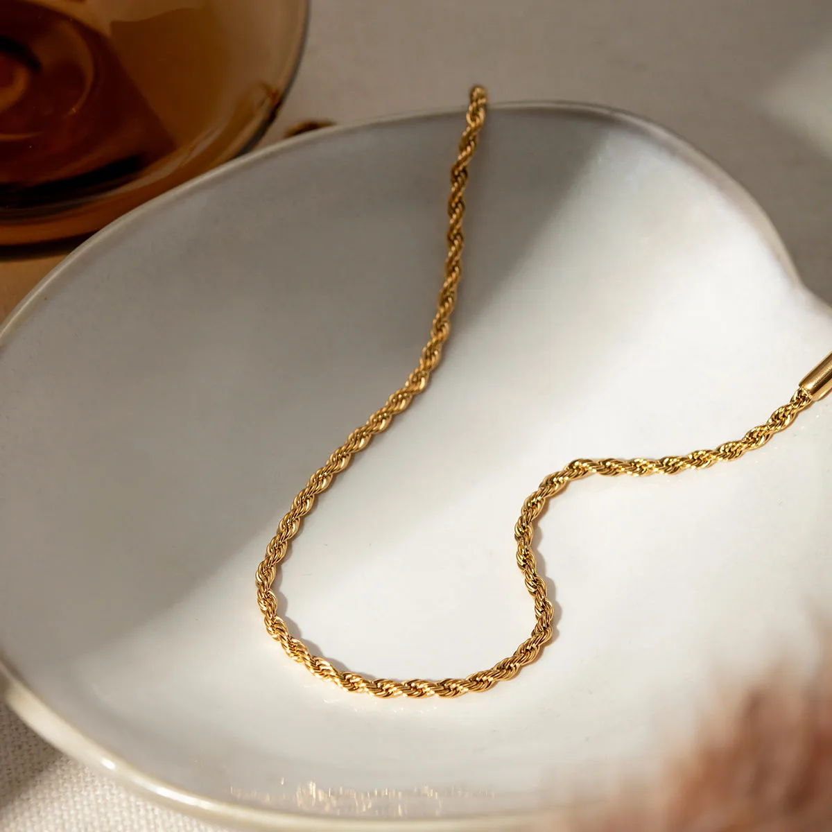 Stainless Steel Twist Chain Ankle Bracelet sold by Charming Charlie product image thumbnail 4