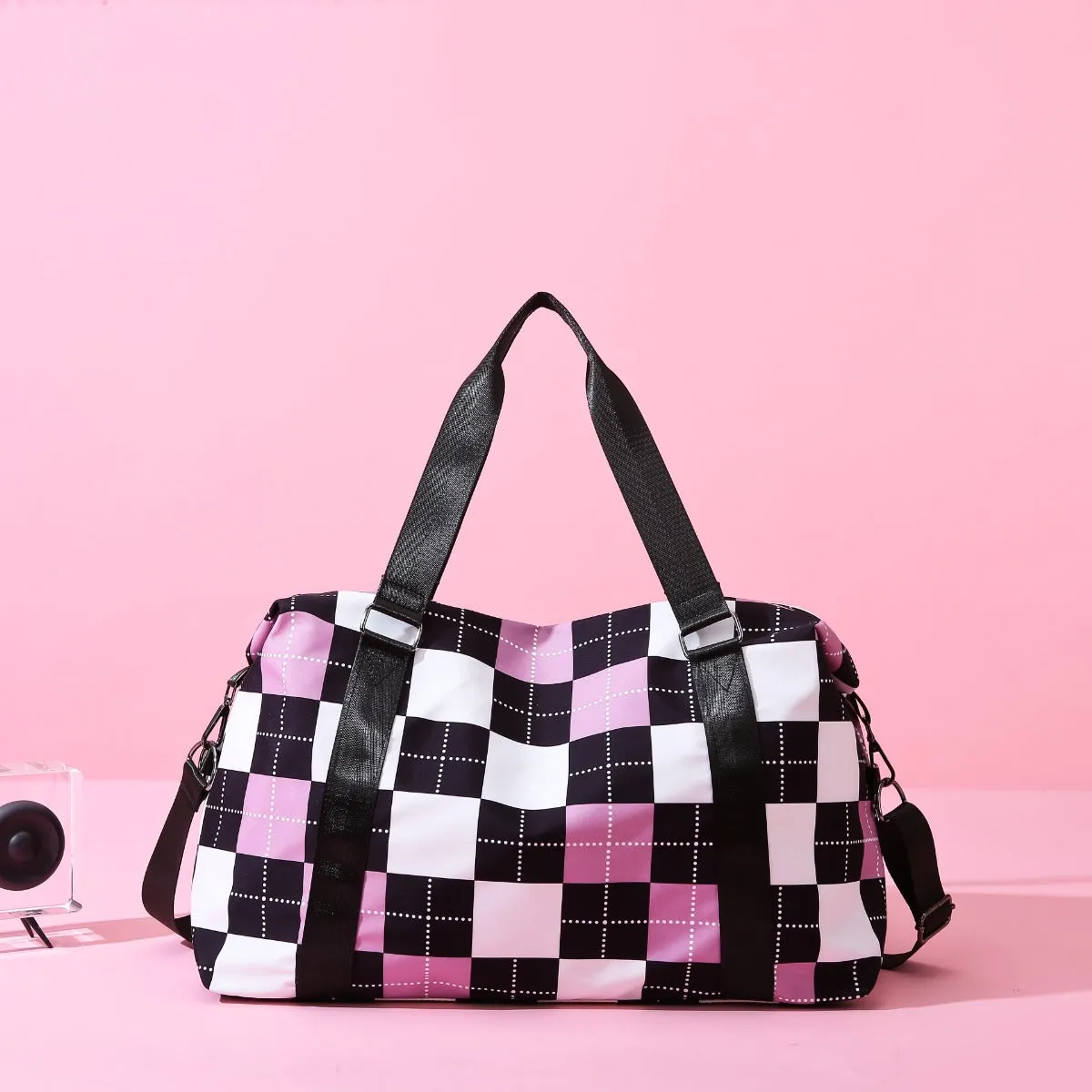 Oxford Cloth Plaid Travel Bag sold by Charming Charlie product image thumbnail 2
