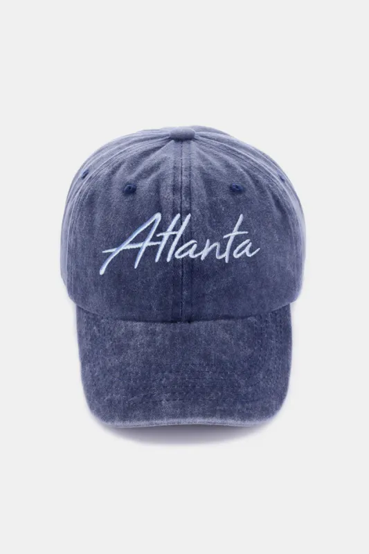 Zenana Washed ATLANTA Embroidered Baseball Cap sold by Charming Charlie