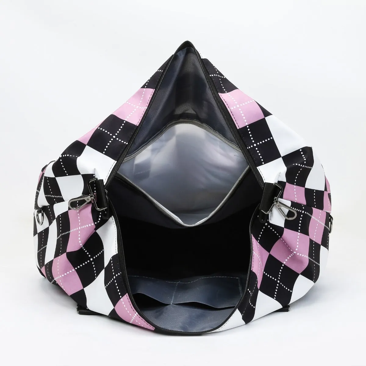 Oxford Cloth Plaid Travel Bag sold by Charming Charlie product image thumbnail 3