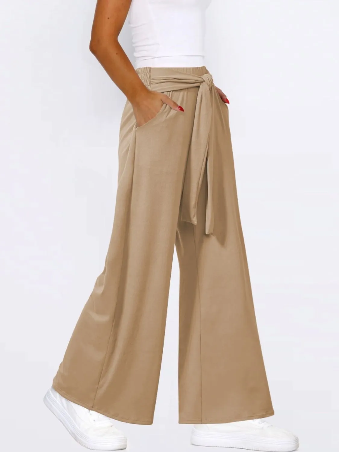 Tied Wide Leg Pants with Pockets sold by Charming Charlie product image thumbnail 3