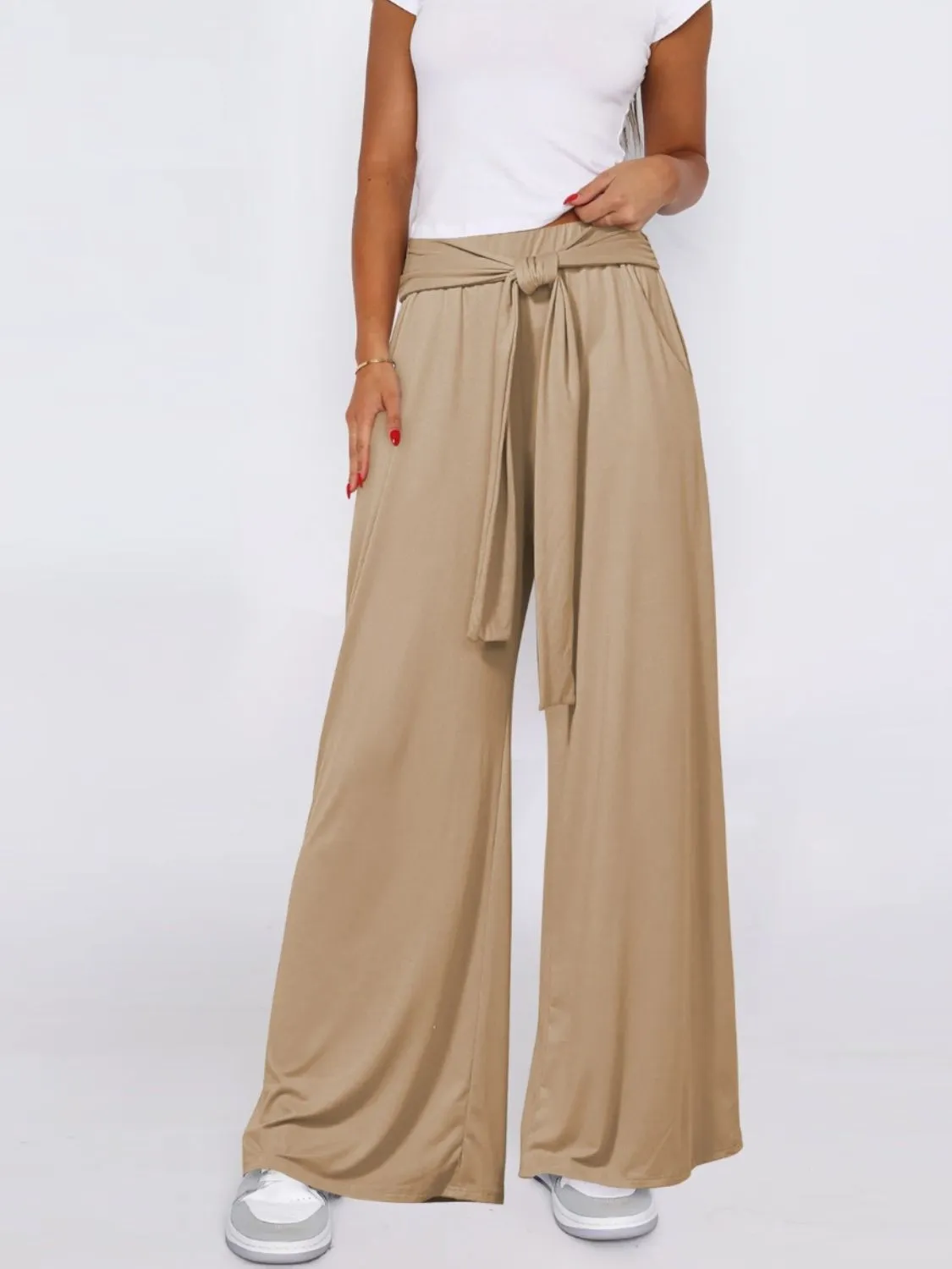 Tied Wide Leg Pants with Pockets sold by Charming Charlie product image thumbnail 4