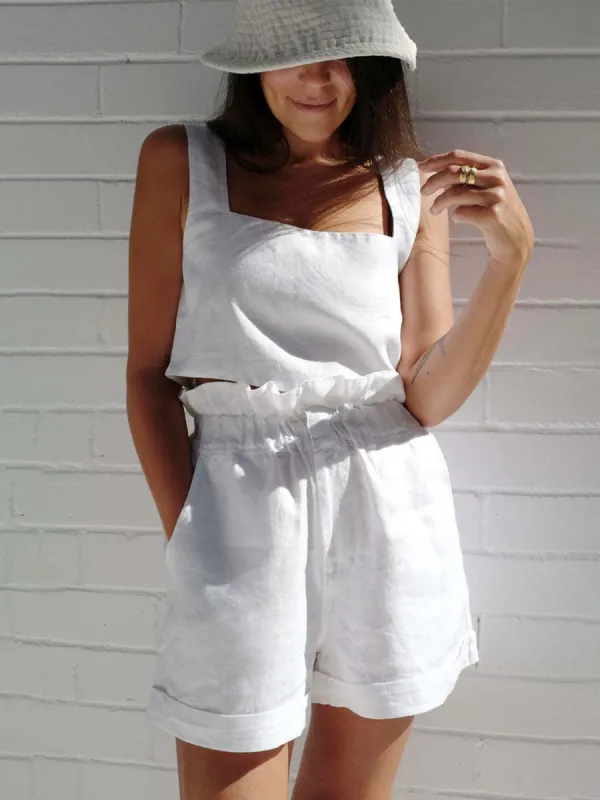Square Neck Sleeveless Top and Shorts Set sold by Charming Charlie