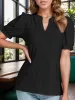 Eyelet Notched Short Sleeve Blouse sold by Charming Charlie