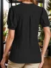 Eyelet Notched Short Sleeve Blouse sold by Charming Charlie