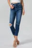 BAYEAS Full Size High Waist Distressed Washed Cropped Mom Jeans sold by Charming Charlie