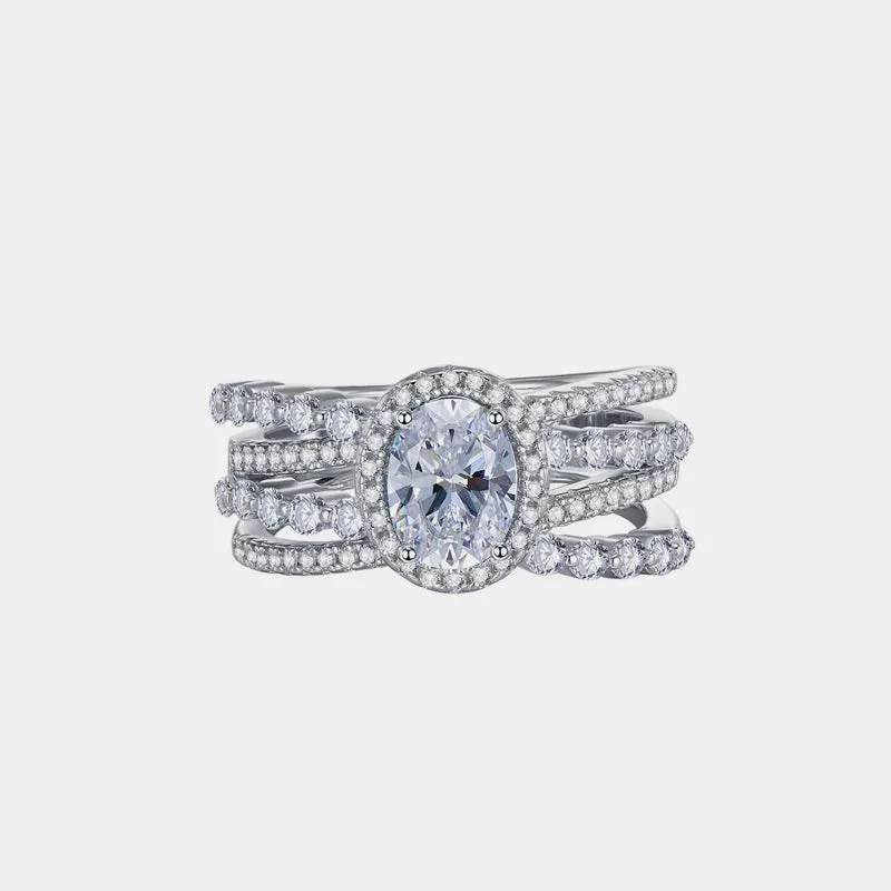 3 Carat Moissanite 925 Sterling Silver Layered Ring sold by Charming Charlie