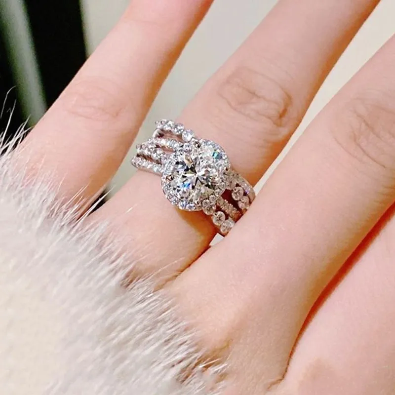 3 Carat Moissanite 925 Sterling Silver Layered Ring sold by Charming Charlie product image thumbnail 2