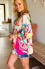 Start The Day Fuchsia Floral Print Ruffle Sleeve Top sold by Charming Charlie