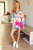 Start The Day Fuchsia Floral Print Ruffle Sleeve Top sold by Charming Charlie