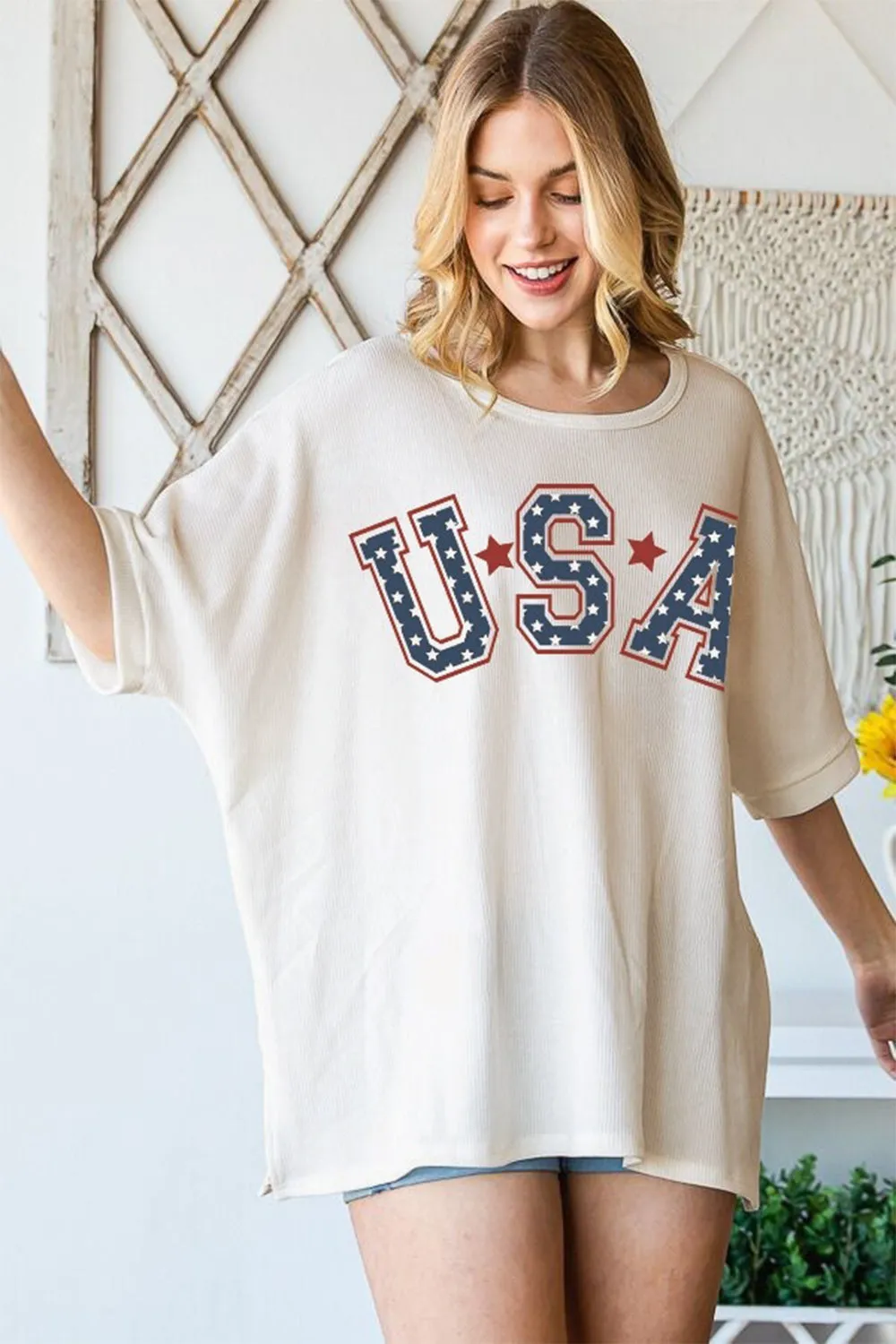 HOPELY USA Graphic Round Neck T-Shirt sold by Charming Charlie product image thumbnail 3
