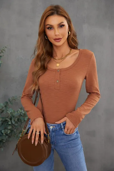 Round Neck Long Sleeve T-Shirt sold by Charming Charlie