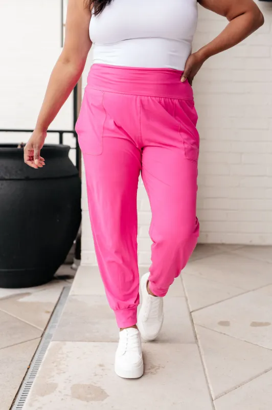 Always Accelerating Joggers in Sonic Pink sold by Charming Charlie