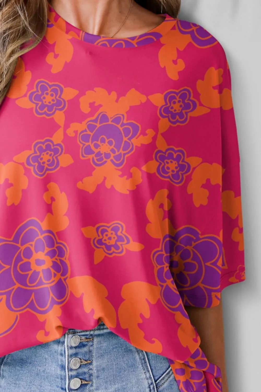 Printed Round Neck Half Sleeve T-Shirt sold by Charming Charlie product image thumbnail 3