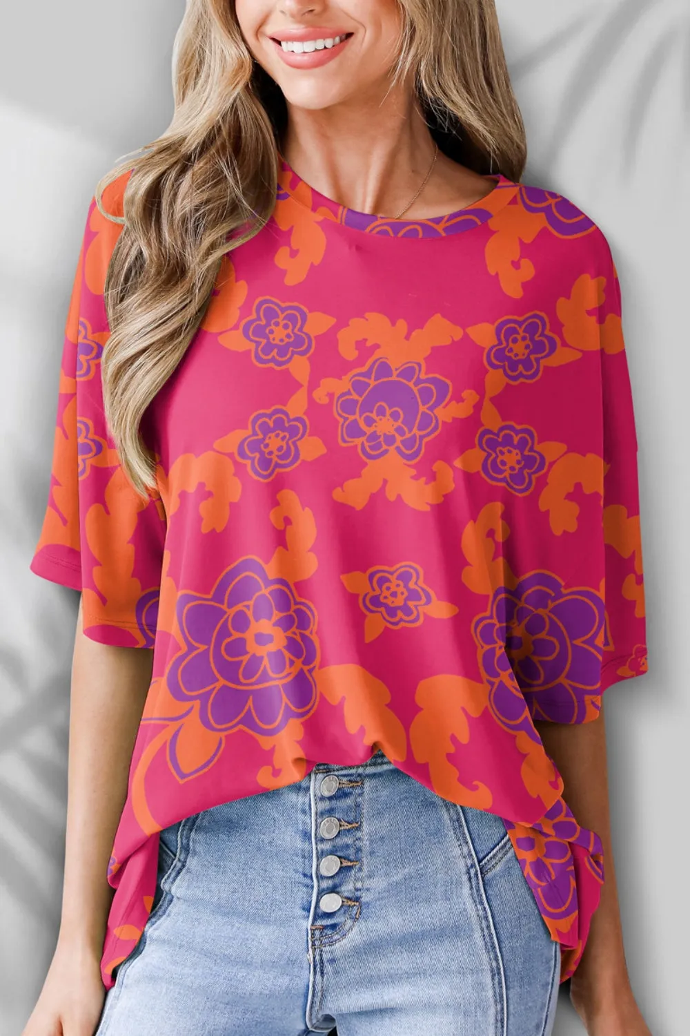 Printed Round Neck Half Sleeve T-Shirt sold by Charming Charlie